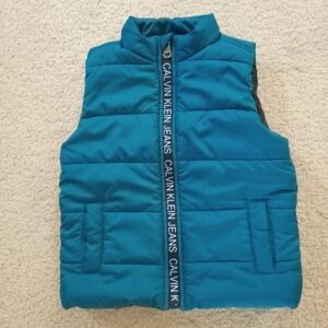 Boys Calvin Klein Blue-Green Soft Lightweight Puffer Vest - Sz 2T